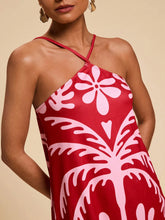 Travachic Palm Tree Print Off-Shoulder Knitted Mini Dress For Women